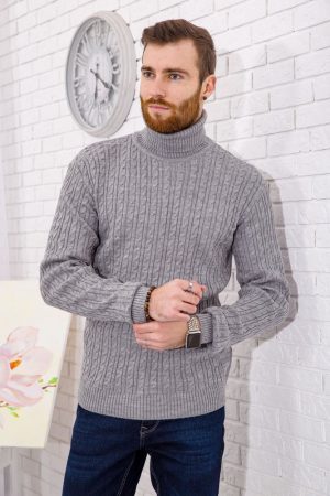 Свитер мужской 161R1033 цвет Светло-серый