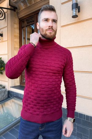 Свитер мужской 161R602 цвет Бордовый