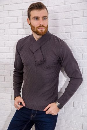 Свитер мужской 182R1370 цвет Темно-серый