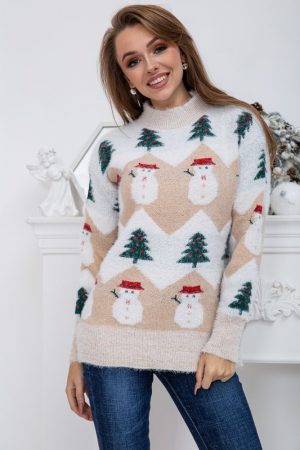 Свитер женский 185R007 цвет Бежевый