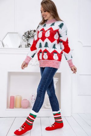 Свитер женский 185R007 цвет Красный 2