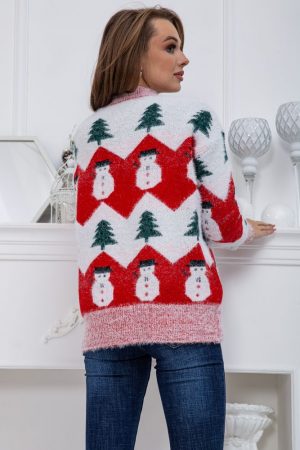 Свитер женский 185R007 цвет Красный 4