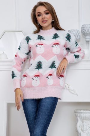 Свитер женский 185R007 цвет Розовый 4