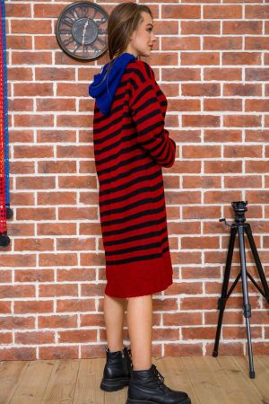 Туника женская 131R19006 цвет Бордово-черный 4