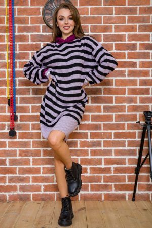 Туника женская 131R19006 цвет Сиренево-черный 2