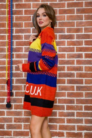 Туника женская 131R19007 цвет Оранжево-фиолетовый 3