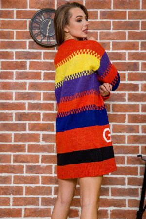 Туника женская 131R19007 цвет Оранжево-фиолетовый 4