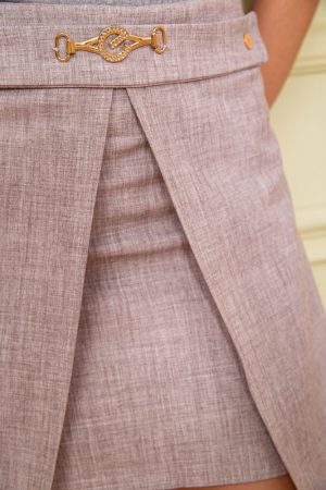 Юбка женская 180R022 цвет Серо-бежевый 4